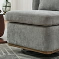 thumbnail image 3 of 25.2" Wide Armless Chenille Swivel Chair with Pillow, Cushioned Seat & Metal Base, 360° Rotating Accent Chair for Living Room, Bedroom, Lounge or Office, Gray, 3 of 7