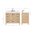 thumbnail image 3 of ARIEL CAMBRIDGE 42 Inch Single Oval Sink Bathroom Vanity With Carrara White Quartz Countertop 1.5 Inch Edge In Oak, 3 of 7