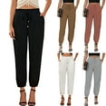 thumbnail image 6 of Women's Soft Casual Loose Drawstring Elastic High Waisted Joggers Pants with Pockets Work Pants for Women, 6 of 6