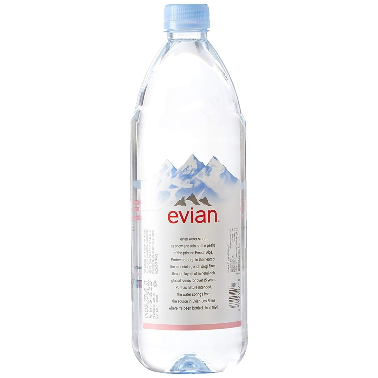 Evian Natural Spring Water, 1 L, 12 Count