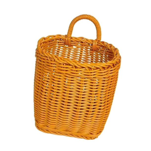 Cesta Colgante Tejida con Doble Función para Pared O Superficie Organizador de Almacenamiento con Asa de Fácil Transporte Recipiente Ventilado para Fr 13 cm x 11 cm x 17 cm