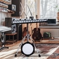 thumbnail image 6 of Wliqien 32 Notes Glockenspiel Kit, Aluminum Plate Xylophone Bell Percussion Instruments with Adjustable Height Stand, Practice Pad Mallets & Wooden Drumsticks, Portable Carrying Bag, 6 of 7
