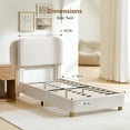 thumbnail image 2 of Cloud Bed Frame, Soft Boucle Bed Frame with Adjustable Headboard, Solid Wood Legs, Rounded Corners Design & Easy Assembly – Modern Platform Bed, Twin Cream, 2 of 7