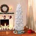 thumbnail image 5 of Pre-Lit 6.5' White Pencil Northern Fir Artificial Christmas Tree with 250 Lights, White, 5 of 7