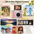 thumbnail image 3 of 4K Kids Camera, 2.4" Flip Screen, 32GB SD Card, Compact Digital Camera for Teens & Beginners, Pink, 3 of 10