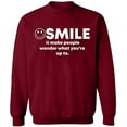 thumbnail image 2 of OXI Crewneck Sweatshirt - Smile It Make People, Basic Casual Sweatshirts for Men's and Women Fleece Sweatshirt Long Sleeve - Cardinal Red X-Large, 2 of 2