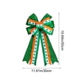 thumbnail image 3 of QuanTara Large St. Patrick's Day Decorative Bow, 19.7"x11.81" Wreath & Tree Topper Ribbon with Shamrock Print for Front Door, Indoor Outdoor Wall, Party Supplies, Green & White Nylon, 3 of 6
