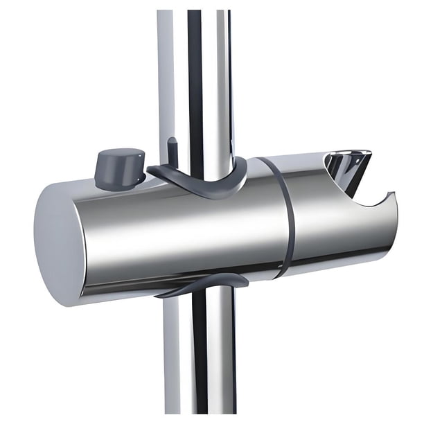 Barra deslizante flexible para ducha con elegante acabado cromado, construcción metálica de primera calidad, compatible con mangueras de ducha estándar, altura e inclinación ajustables, 25 mm