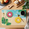 thumbnail image 2 of Summer Floral Placemats Set of 4, Tropical Leaves Watermelon Swimming Rings Beach Non-Slip Place Mats Washable Table Mats for Kitchen Dining Table Decorations Indoor/Outdoor, 2 of 9