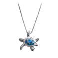 thumbnail image 1 of Collar con colgante de tortuga de ópalo para mujer, cadena de plata, joyería para mujer, regalo de cumpleaños Feliz Sencillez, 1 of 5