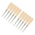 thumbnail image 1 of Wooden Handle Awl, Stainless Steel Portable Leather Scratch Awl With Case Guard For DIY Sewing For Marking, 1 of 8