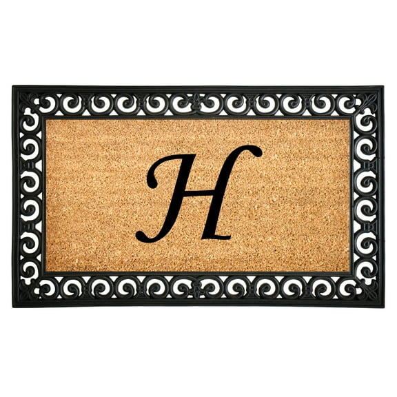 Gabriel Monogram Doormat, 18" x 30" (Letter H)