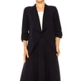 thumbnail image 5 of Women's 2-Piece Open Front Blazer and Matching Midi A-Line Skirt Set Navy 1XL, 5 of 7