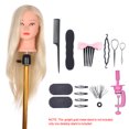 thumbnail image 5 of Cabeza de maniquí con soporte de abrazadera para trenzar el cabello, práctica de maniquí, cabeza para peluquería, cosmetología, conjunto de peluca de pelo simulado, 5 of 5