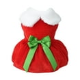 thumbnail image 1 of Cosplay Santa Claus Pet Dress - Belt Decoration, Bow Tie, Comfortable, Breathable - Party Accessory - Golden Velvet Christmas Festival Pet Skirt for Puppy, 1 of 8