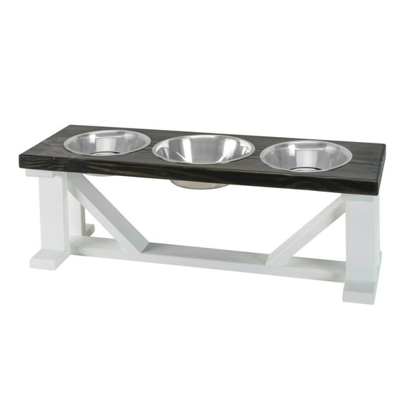 Bearwood Essentials Elevate Your Pet's Dining Experience with 3-Bowl Farmhouse-Style Dog Feeder