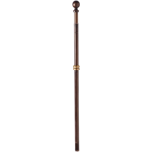 Telescoping 5ft Metal Flag Pole | Incl Two Tangle-Free Ring Clips | Bronze | Wall Mounted for Home Garden Outdoor | House and 3'x5' American Flags with Pole Sleeve or Grommets
