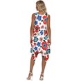 thumbnail image 2 of HELLHERO Colorful Flowers Beach Midi Dress for Party Daily, Side Pockets Irregular Hem Ladies Sleeveless Round Neck Irregular Hem Dress, 2 of 8