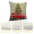 thumbnail image 4 of GOSMITH  Merry Christmas Happy New Year Watercolor Colorful Pink Car Pine Tree Gifts Decorative Throw Pillow Cover Case Home Living Room Bed Sofa Car Cotton Linen Square 18 x 18 Inches, 4 of 5