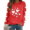 thumbnail image 4 of Vetsdori Womens Valentine Sweatshirts Pullover Tops Casual Valentine's Days Crew Neck Sweatshirts for Women Loose, 4 of 8