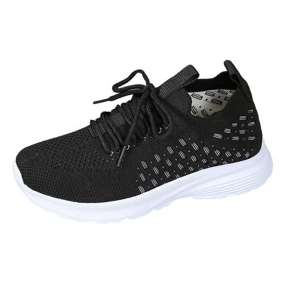NOKIO Fashion Spring And Summer Women Sports Shoes Flat Bottom Lightweight Fly Woven Mesh Breathable And Comfortable Lace Up Shoes Zapatillas de Mujer Casual Walking Shoes
