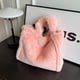 thumbnail image 3 of Bolso de mano esponjoso para mujer bolso de mano suave y peludo bolso de viaje bolso de trabajo, 3 of 9