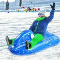 thumbnail image 2 of WJCA All-Ages Inflatable Snow Tube with Secure Rope & Buckle, for Winter Sport Fun and Family Outdoor Activities, Multi-Color Design, 2 of 9