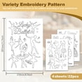 thumbnail image 2 of 22Pcs Ballet Dancer Water Soluble Hand Sewing Stabilizers 8.3"x11.7" Ballerina Embroidery Pattern Stabilizer 4 Sheets Ballet Dance Stick and Stitch Embroidery Paper Sticker White, 2 of 8
