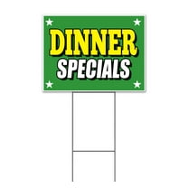 Dinner Specials Green (18" x 24") Yard Sign, Includes Metal Step Stake