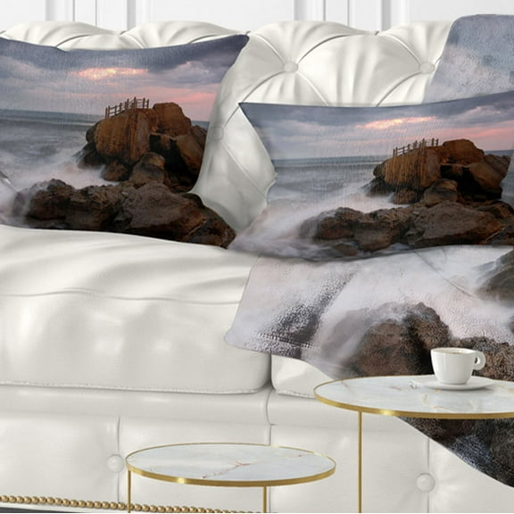 Designart 12" x 20" Multi-color Polyester Throw Pillow