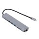 thumbnail image 1 of 8 In 1 USB C to 2 USB 3.0 5Gbs SD TF Slot 4K 60Hz Type C Hub Adapter PD Charging 1000Mbps RJ45 LAN (Silver and Light Grey), 1 of 4