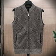 thumbnail image 2 of FINALGANG Men's Knit Sweater Vest Warm Diamond Pattern Relaxed Fit Textured Coat Sleeveless Full Zipper Cardigan For Cold Weather Cozy Knitwear, 2 of 4