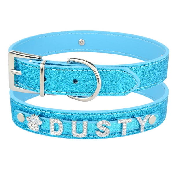 Collar de perro personalizado cuero diamantes de imitación Bling encantos personalizado mascotas perros gato nombre Tan Jianjun unisex