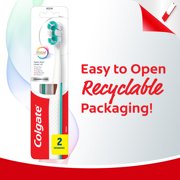 Colgate Total Active Prevention Foaming Clean Medium Toothbrush, 2 Pack