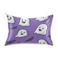 thumbnail image 7 of Yayeee Pillowcase King Size Set of 2 Satin Wrinkle Resistant Pillow Case, Halloween Ghosts Purple, 7 of 7