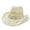 Light Yellow, variant on AWZXDE Unisex Summer Western Cowboy Hat Shapeable Straw Hollowed Out Sun Hat for Men Women Beige