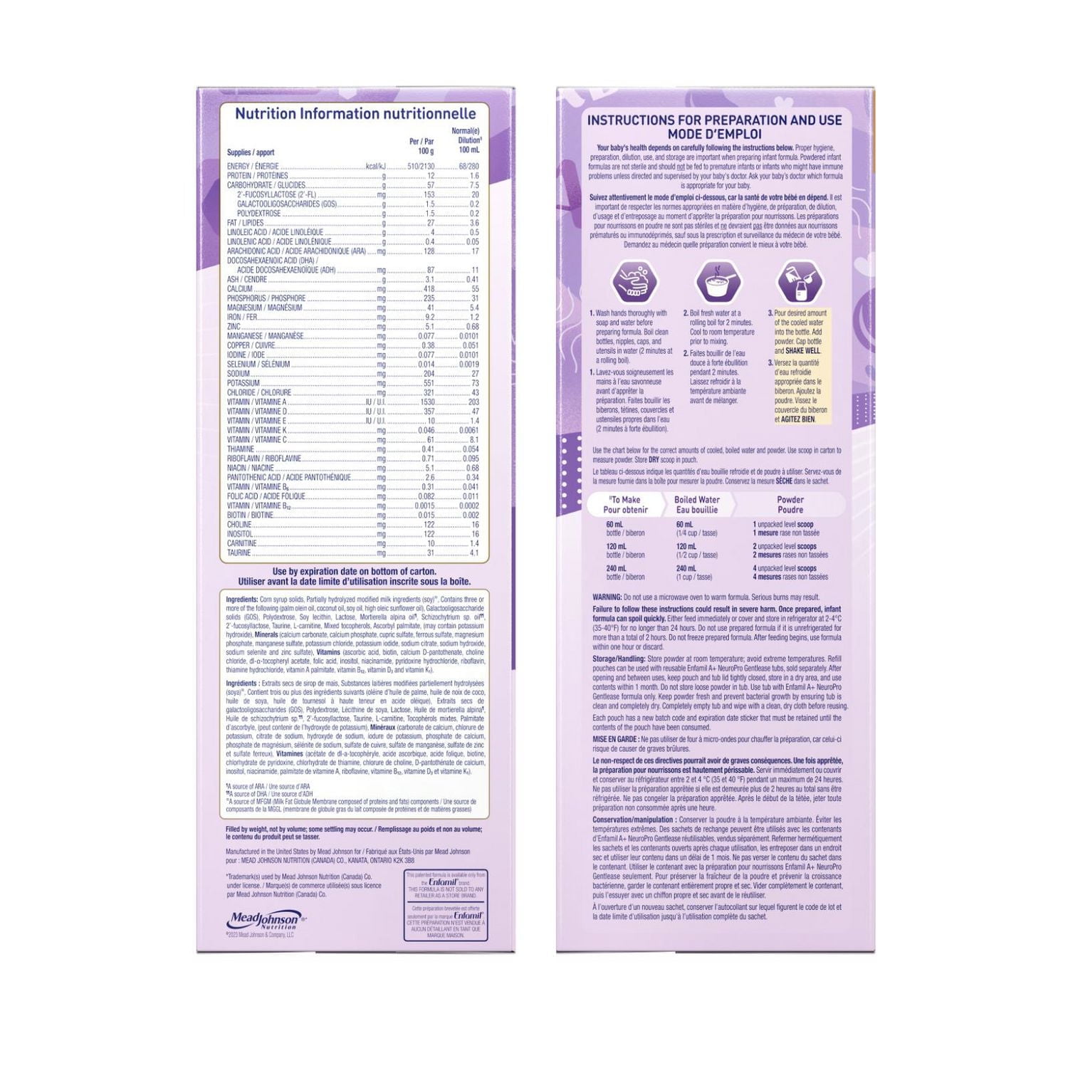 Enfamil+® Formule pour bébé A+ NeuroPro Gentlease , remplir 862g (2x431g)