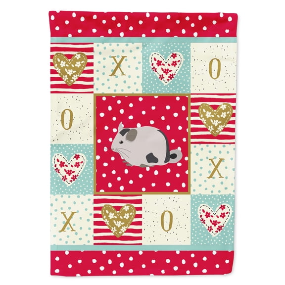 Carolines Treasures CK5423GF Mosaic Chinchilla Love Flag Garden Size Small multicolor