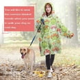 thumbnail image 4 of Green Mushroom Frog Green Pattern Wearable Oversized Blanket,Wearable Blanket Hoodie for Adults,Cozy Hooded Blankets with Super Pockets,Super Warm Fuzzy Pullover for Women & Men, 4 of 6