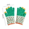 thumbnail image 6 of Opolski 1 Pair Jacquard Pattern Patchwork Color Unisex Gloves Winter Thickened Fleece Lining Knitting Gloves Yellow Green, 6 of 8