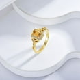 thumbnail image 2 of Dreamofdazzles Jewels 14K Yellow Gold Plated 925 Sterling Silver 2.50 Ct Emerald Cut Yellow Citrine Engagement Wedding Christmas Thanksgiving Halo Ring For Women's -5, 2 of 4