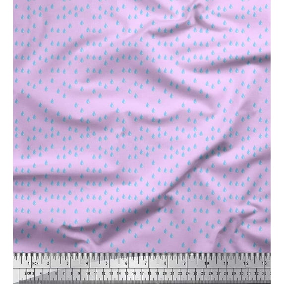 Soimoi Moss Georgette Fabric Raindrop Shirting Print Fabric by Yard 42 Inch Wide