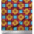 thumbnail image 1 of Soimoi Velvet Fabric Check & Mandala Decorative Print Sewing Fabric Yard 58 Inch Wide, 1 of 3