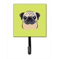 thumbnail image 1 of Checkerboard Lime Green Fawn Pug Leash Or Key Holder, 4.25 W x 7 H In., 1 of 1