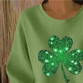 thumbnail image 5 of Fewfanhot Womens Tops St. Patricks Day Shamrock Sweatshirt Raglan Sleeve Clover Print Jumper Irish Crew Neck Pullover Tops, 5 of 5