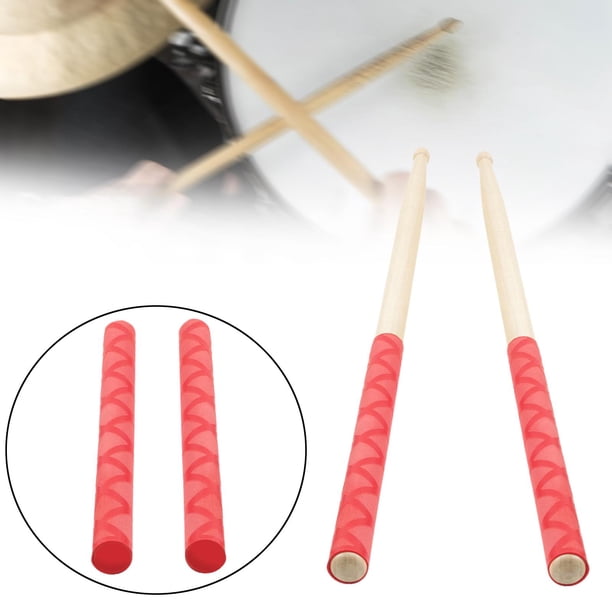 2 empuñaduras antideslizantes para baquetas Rojo perfecl
