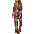 thumbnail image 2 of Xihbxyly Christmas Pajamas for Women, Women's Christmas Printed Pajama Set for Daily Home Wear Two-Piece Pajama Set with Pocket, 2 of 6