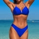thumbnail image 4 of Traje de baño de 2 piezas para mujer, trajes de baño para mujer, traje de baño de color liso para mujer + bañador y bikini de moda con abertura, traje de baño de nailon para mujer, 4 of 5