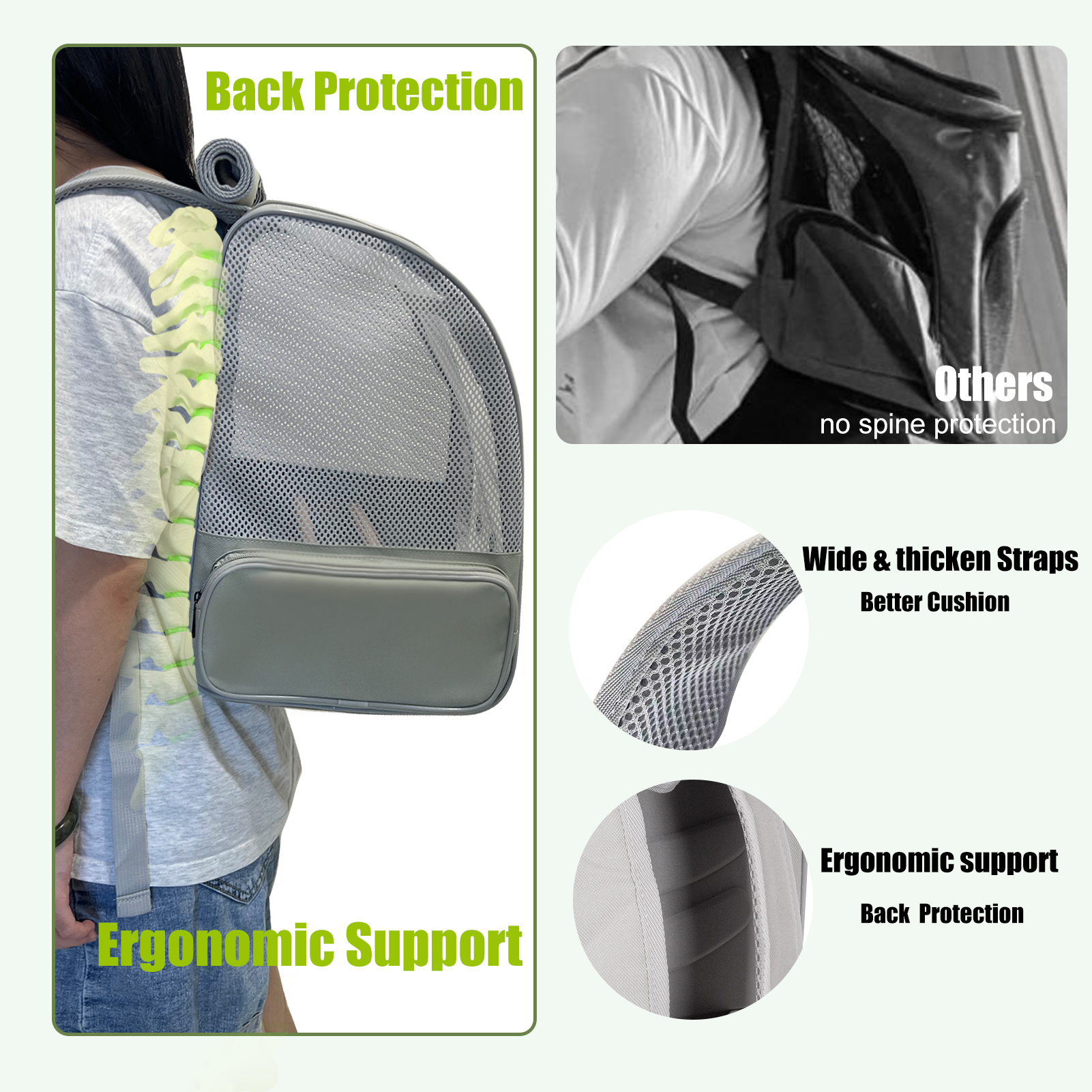 halinfer Bird Carrier Backpack, Pet Travel Cage with Standing Perches, Breathable Portable Transport Carrier for Parakeet, Budgie, Conure, Cockatiel, Small Parrot