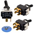 thumbnail image 1 of HQRP 3-Pack 4-Pin Toggle Switch for HY29E ON-OFF Steampunk Applications, Lamp, Trailer Restorations, DIY Projects + HQRP Coaster, 1 of 7